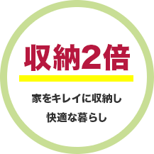 収納2倍家をキレイに収納し快適な暮らし